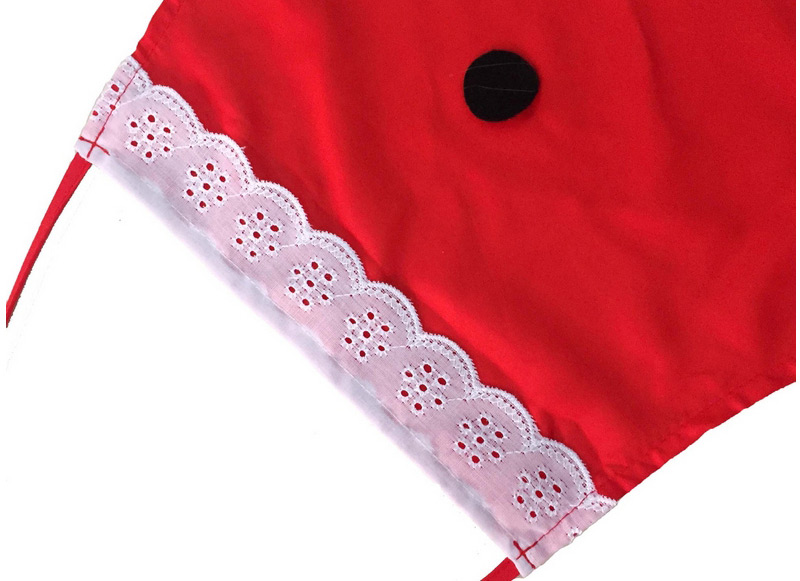 Lovely Red Square Shape Hasp Decorated Color Matching Simple Apron,Festival & Party Supplies