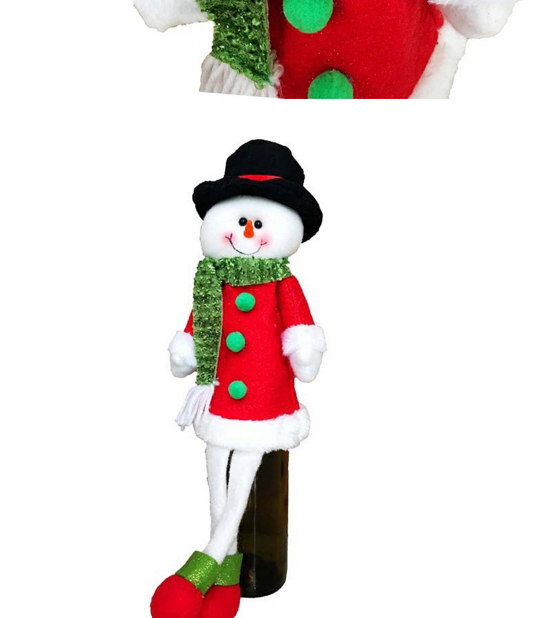 Lovely Red+white Square Shape Hasp Decorated Father Christmas Shape Wine Cooler,Festival & Party Supplies
