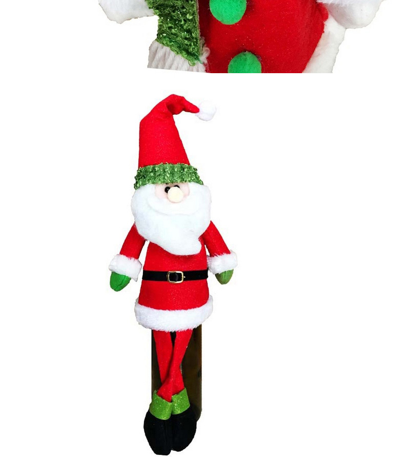 Lovely Red+white Square Shape Hasp Decorated Christmas Snowman Shape Wine Cooler,Festival & Party Supplies