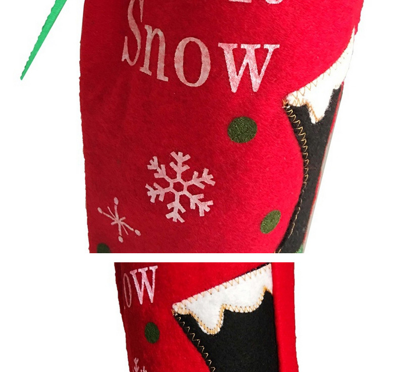 Lovely Green Father Christmas Pattern Decorated Simple Wine Bottle Bag,Festival & Party Supplies