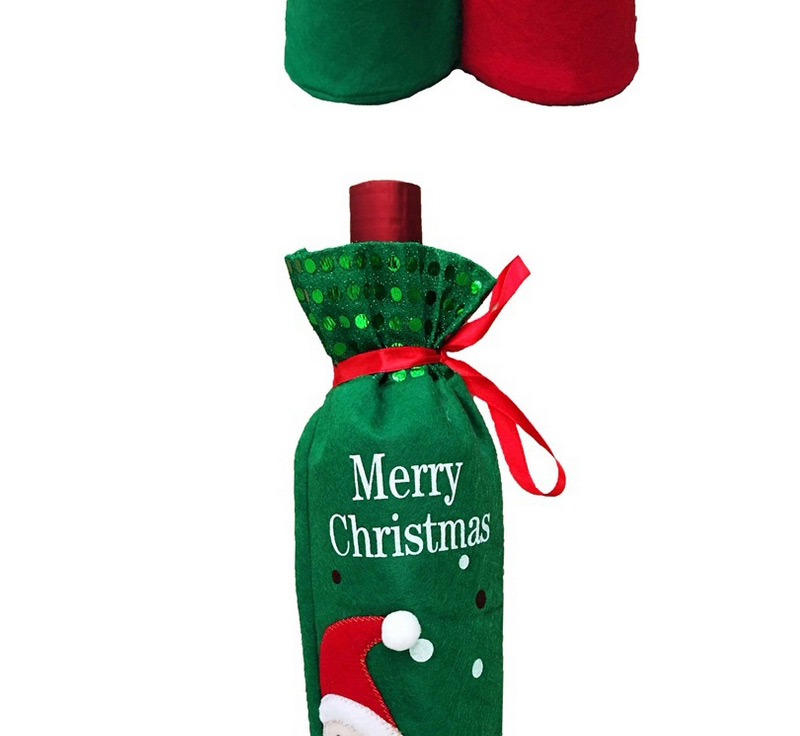 Lovely Red Snowman Pattern Decorated Simple Wine Bottle Bag,Festival & Party Supplies
