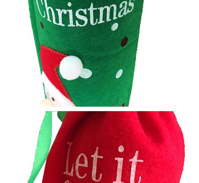 Lovely Red Snowman Pattern Decorated Simple Wine Bottle Bag,Festival & Party Supplies