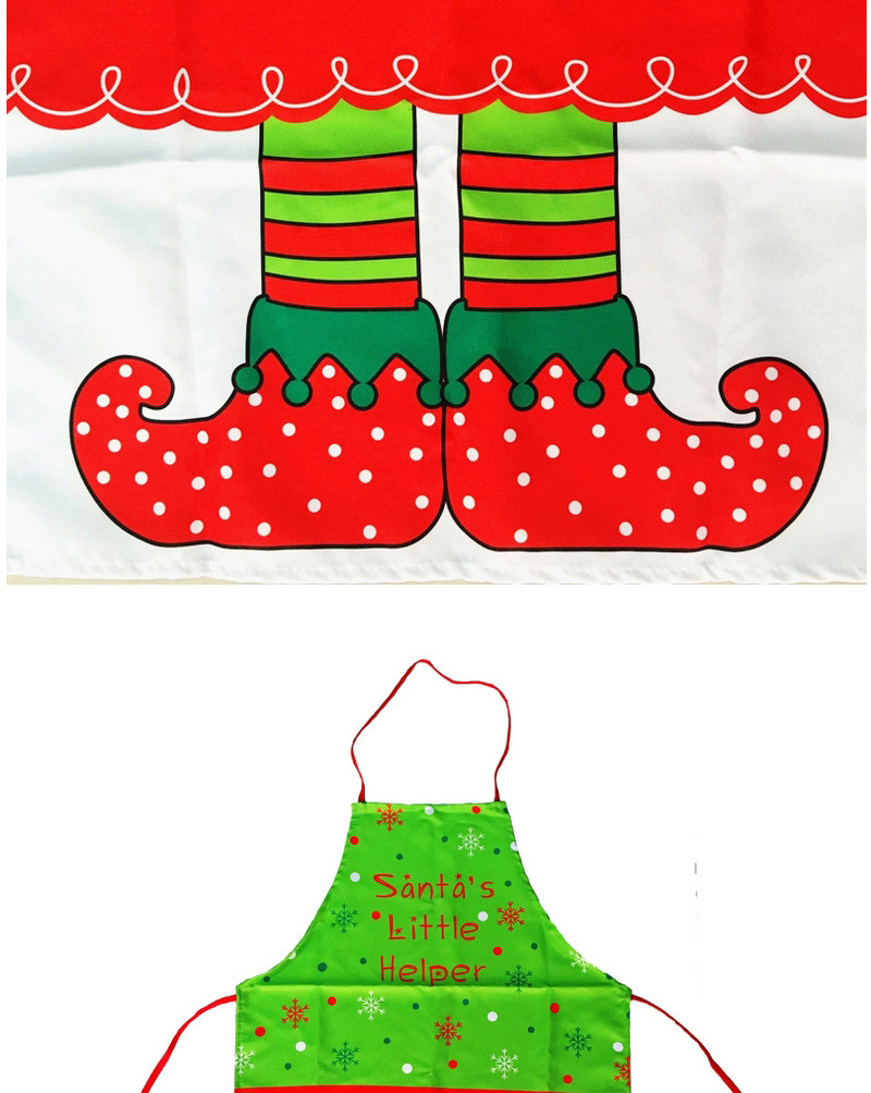 Lovely Red+white Snowflake&letter Pattern Decorated Color Matching Simple Apron,Festival & Party Supplies