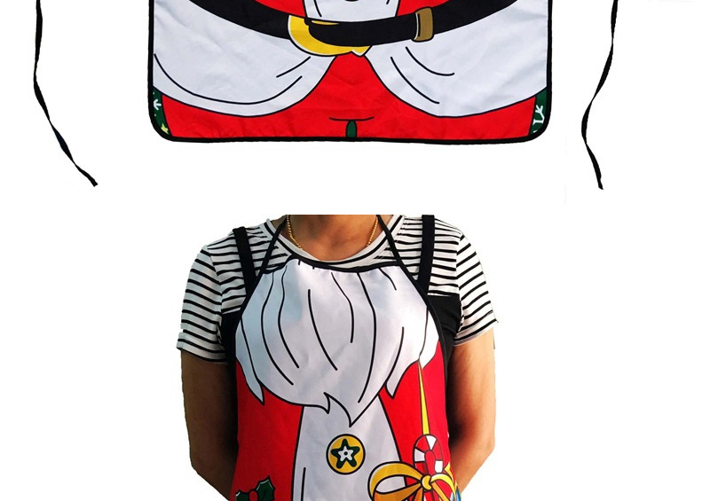 Lovely Red Cartoon Pattern Decorated Color Matching Simple Apron,Festival & Party Supplies