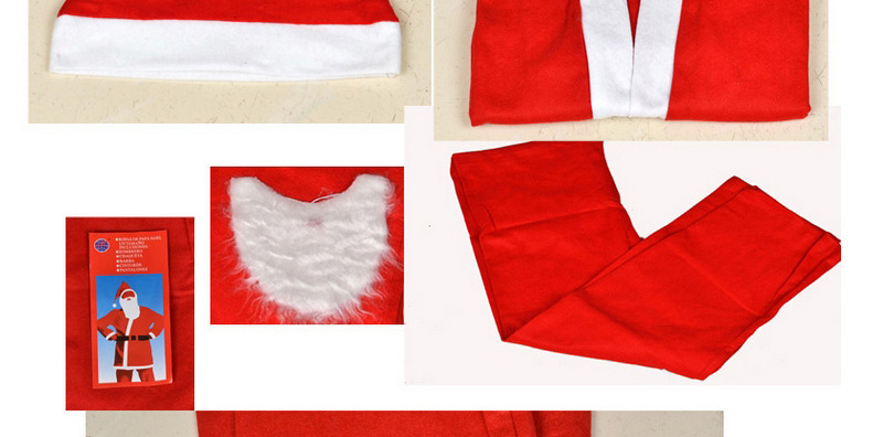 Lovely Red Square Shape Hasp Decorated Color Matching Santa Claus Clothes (5pcs),Festival & Party Supplies