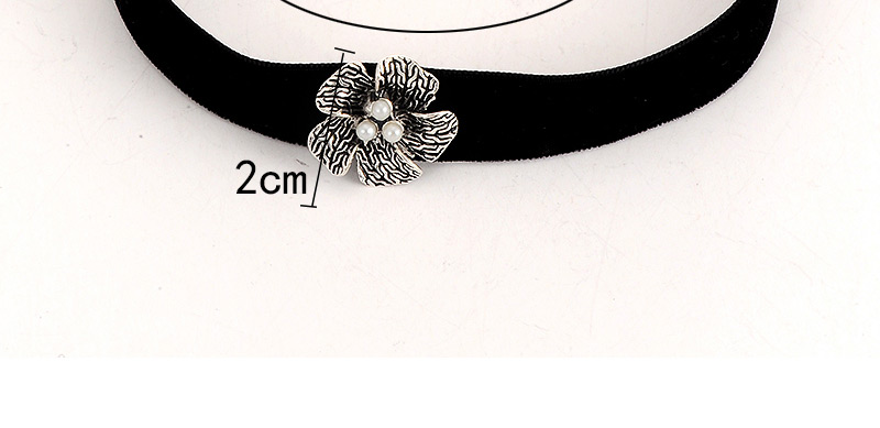 Elegant Black Flower Shape Decorated Simple Design Choker,Chokers