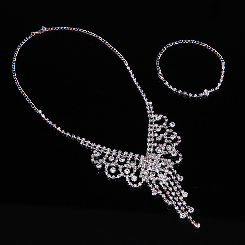 Fashion Silver Color Tassel Pendant Decorated Hollow Out Design Jewelry Sets,Jewelry Sets