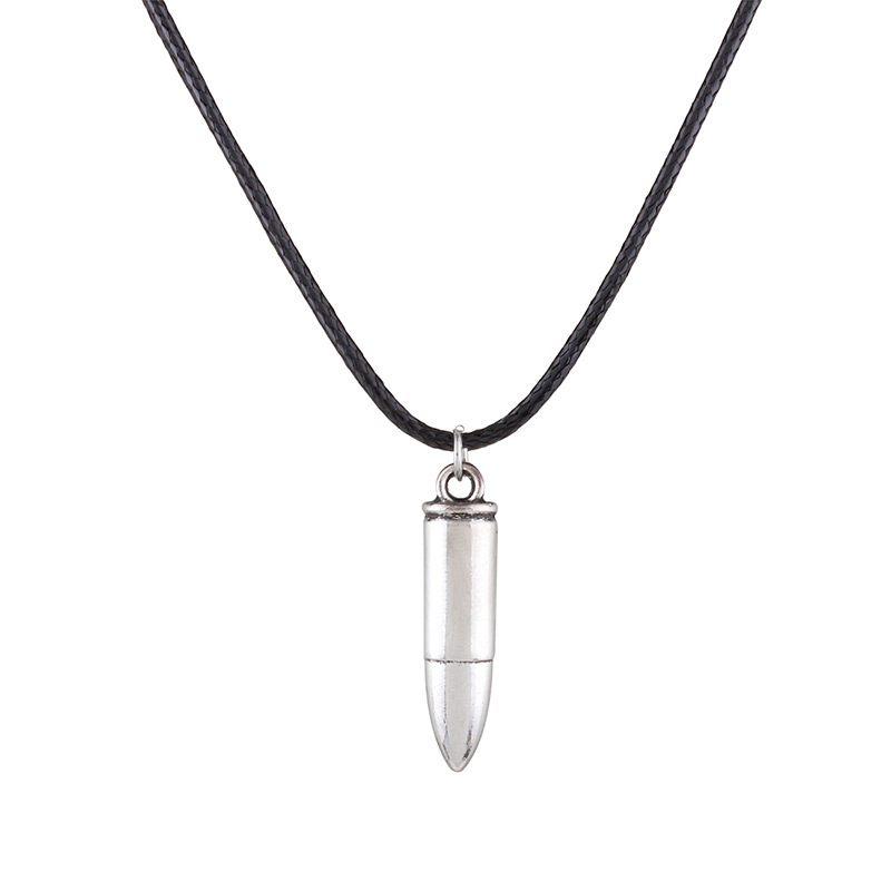 Fashion Silver Color+black Bullet Pendant Decorated Simple Necklace,Pendants