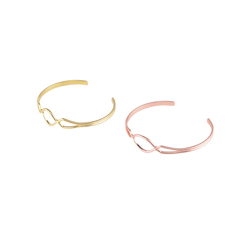 Elegant Rose Gold Pure Color Design Hollow Out Opening Bracelet,Fashion Bangles