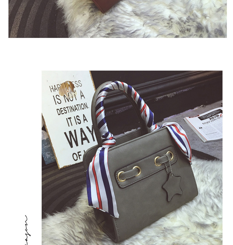 Elegant Dark Gray Star Shape Pendant Decorated Square Shape Handbag,Messenger bags
