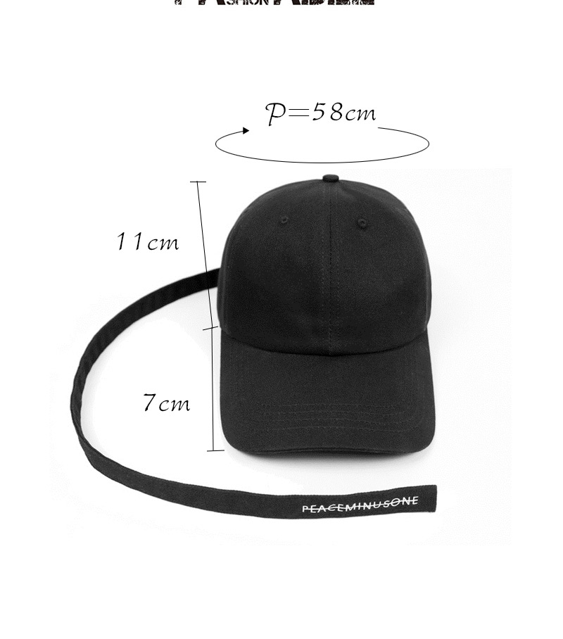 Fashion Black Long Strip Decorated Pure Color Hat,Baseball Caps