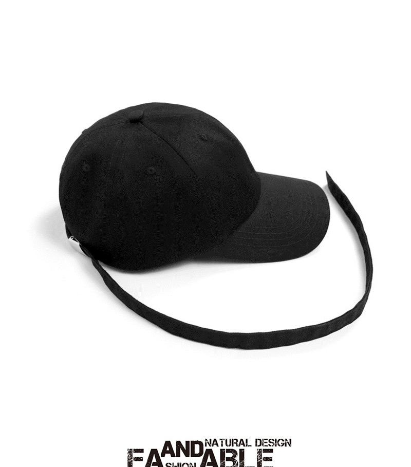 Fashion Black Long Strip Decorated Pure Color Hat,Baseball Caps