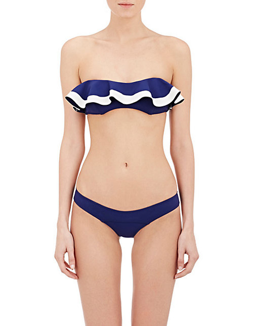 Sexy Navy Blue Off-the-shoulder Decorated Pure Color Bikini,Bikini Sets