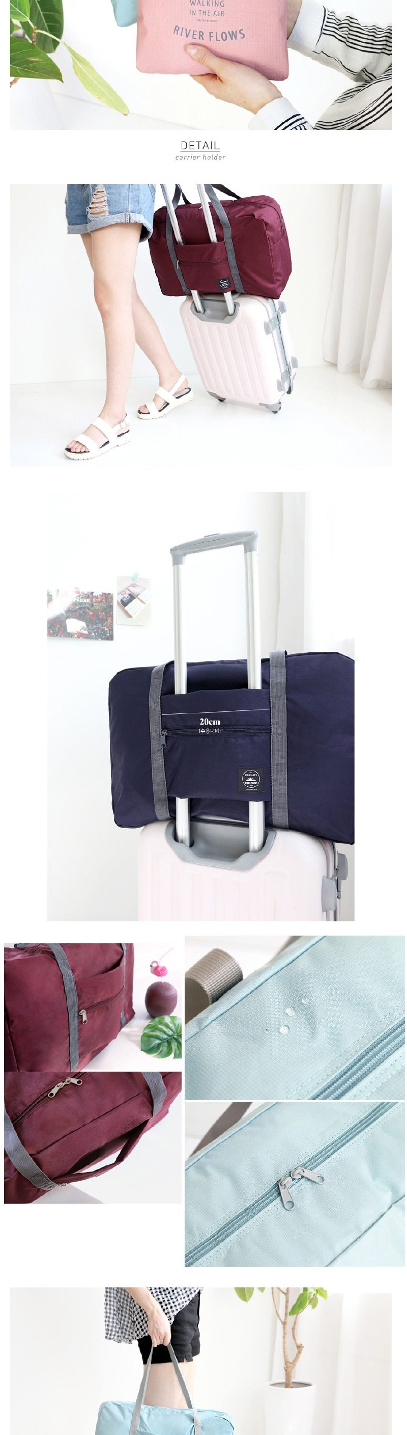Fashion Navy Blue Pure Color Decorated Folding Waterproof Hand Bags,Home storage