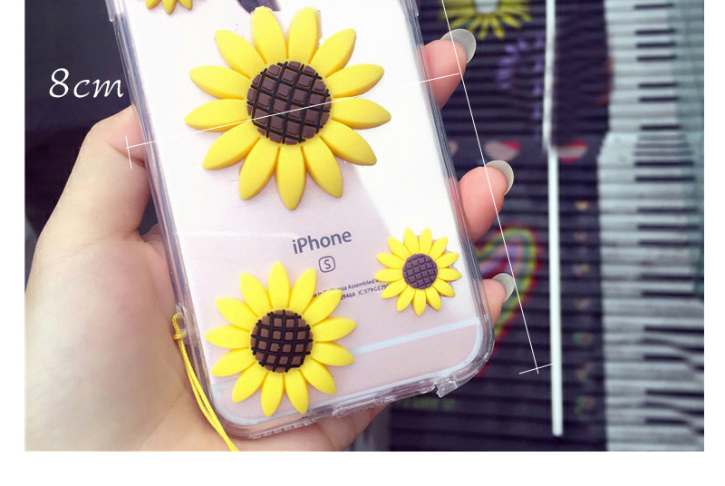 Cute Yellow Sunflower&smiling Face Decorated Transparent Iphone7 Case,Iphone 7&Iphone 7 Plus