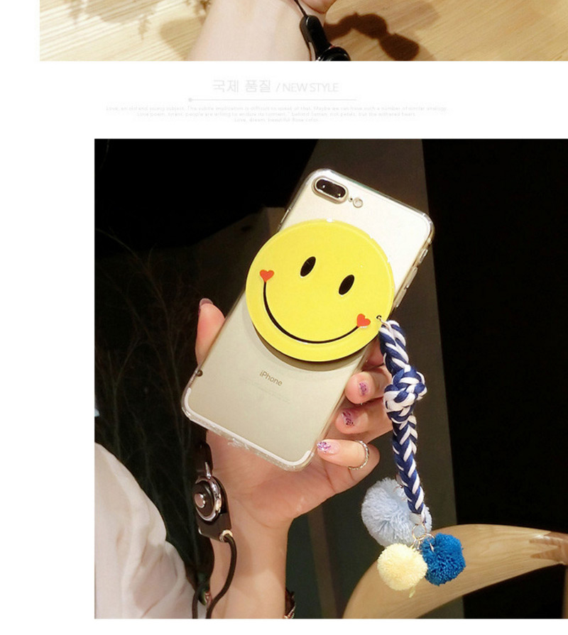 Cute Blue Smiling Face Shape Decorated Transparent Iphone7plus Case,Iphone 7&Iphone 7 Plus