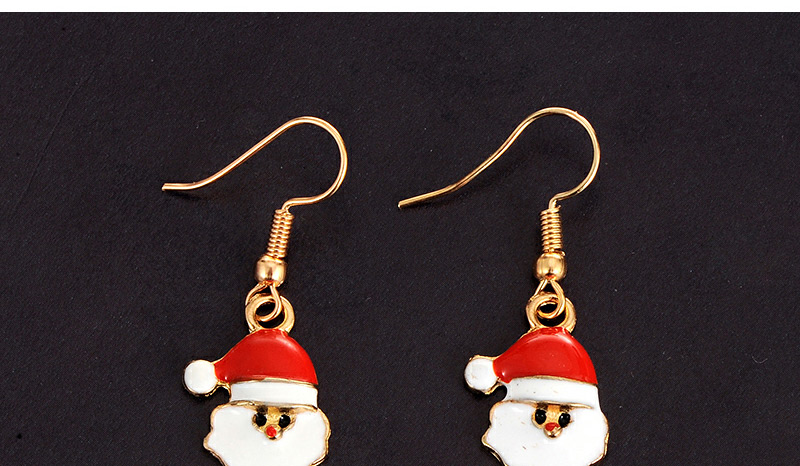 Cute White Santa Claus Pendant Decorated Simple Earring,Drop Earrings