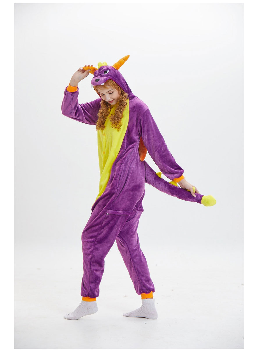 Fashion Purple Dinosaur Shape Decorated Simple Nightgown,Cartoon Pajama