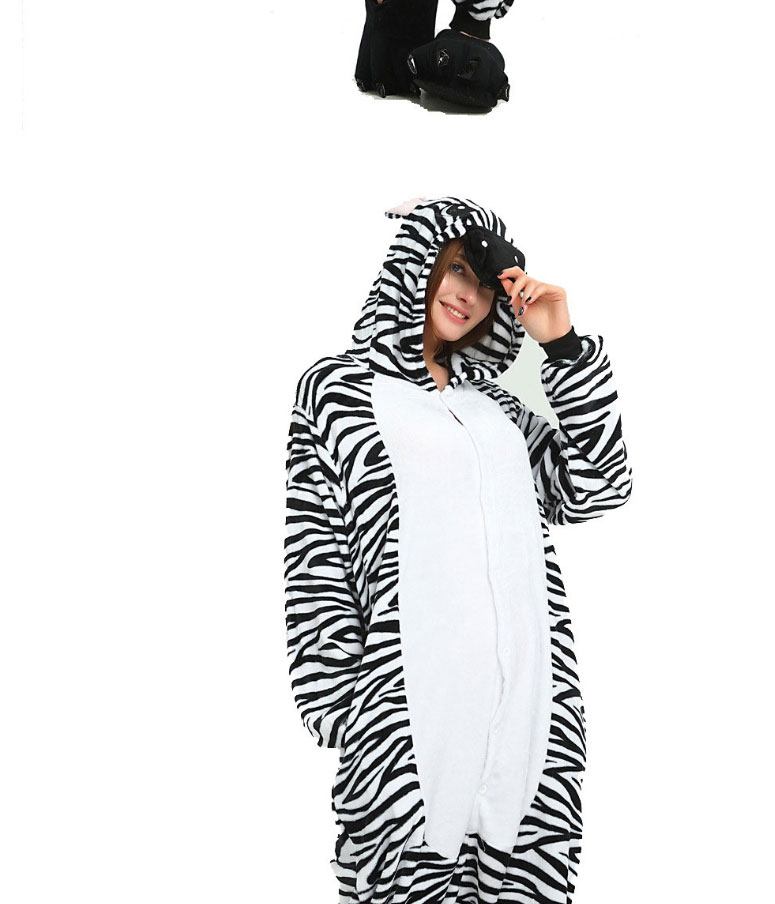 Fashion Black+white Zebra Shape Decorated Simple Nightgown,Cartoon Pajama