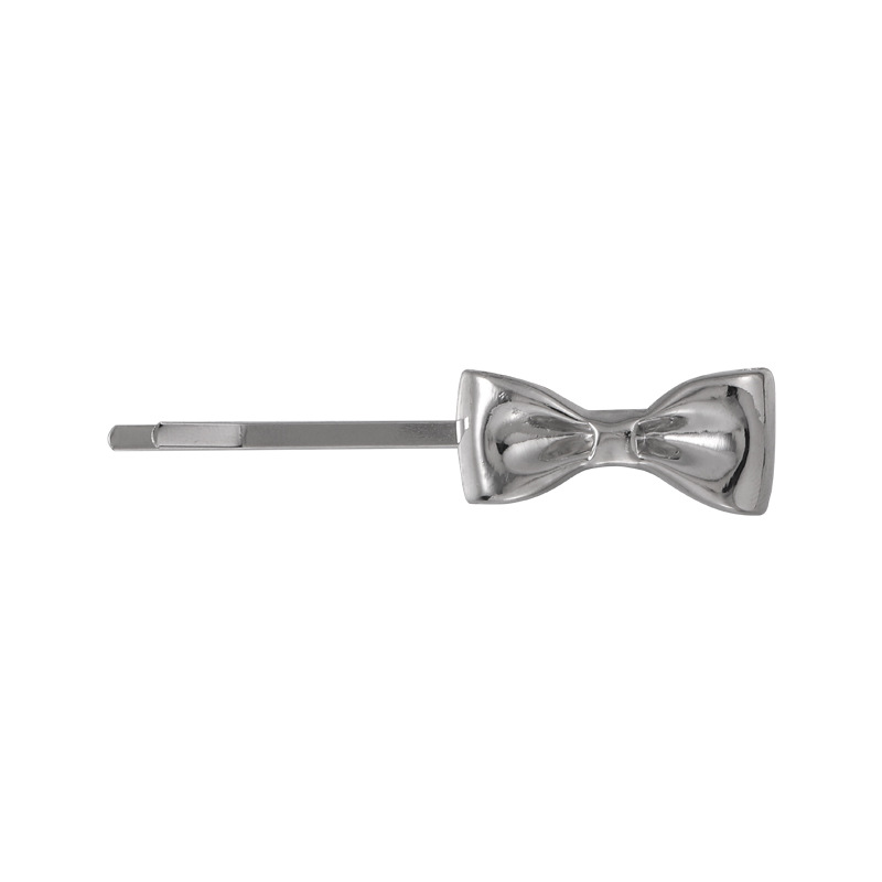 Fashion C Silver Hair Rope Metal Bow Hair Tie