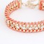 Electric Watermelon Red Metal Weave Decorated With Diamond Design Alloy Korean Fashion Bracelet