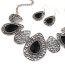 Liquid Black Hollow Out Water Drop Pattern Design Alloy Jewelry Sets