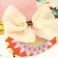 Milly Pink Flower Printed Brim With Big Bow Design
