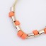Detachable Orange Double Layer Simple Design Ccb Bib Necklaces