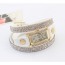 Waxing White Diamond Decorated Multilayer Simple Design PU Leather Ladies Watches