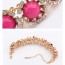 Quilted Purplish Red Round Gemstone Decorated Design Alloy Fashion Bracelets
