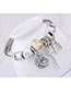 Fashion Color Metal Flash Diamond Star Key Lock Bracelet