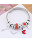 Fashion Red Metal Key Love Swan Pendant Multi-element Bracelet