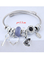 Fashion Gray-blue Metal Key Love Swan Pendant Multi-element Bracelet