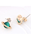 Fashion Green Saturn Stud Earrings