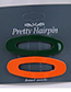 Fashion Orange + Dark Green Elliptical Two-color Hairpin