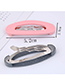 Fashion Pink + Gray Elliptical Two-color Hairpin