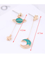 Fashion Green Xingyue Asymmetric Earrings