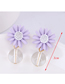 Fashion Purple Chrysanthemum Earring
