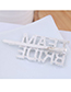 Fashion Silver Metal Flash Diamond Double Row Letter Hairpin