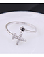 Fashion Silver Copper Inlaid Zircon Airplane Opening Ring