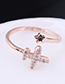 Fashion Gold Copper Inlaid Zircon Airplane Opening Ring