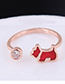 Fashion Gold Copper Lucky Dog Open Ring