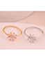 Fashion Silver Inlaid Zircon Snowflake Foliage Open Ring