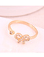 Fashion Silver Inlaid Zircon Bow Open Ring