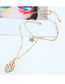 Fashion Gold Metal Conch Double Necklace