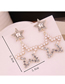 Fashion Color  Silver Needle Metal Hollow Double Five-pointed Star Stud Earrings