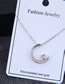 Fashion Silver Copper Micro Inlaid Zircon Crescent Necklace
