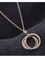 Fashion Silver Copper Micro Inlaid Zircon Multi-ring Necklace