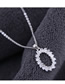 Fashion Silver Copper Micro Inlaid Zircon Oval Necklace