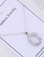 Fashion Silver Copper Micro Inlaid Zircon Oval Necklace
